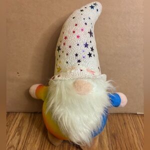 The Toy Factory Tie-Dye Rainbow Gnome Wizard Small Stuffed Animal Plush 10 Inch